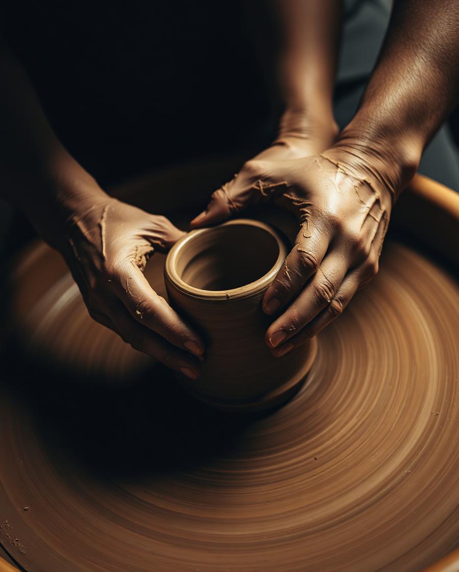Julian Vane teaching pottery